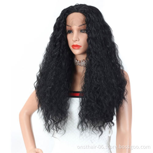 MYZYR private label,synthetic lace front wig  Long Water Wave 13X3 Lace Front Wig Middle Parting,synthetic wig vendor